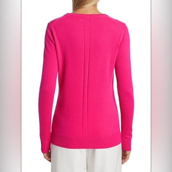 BRAND NEW WITH TAGS WOMENS CASHMERE CREW NECK SWEATER IN FUCHSIA COLOR SIZE XL. - Picture 5 of 8
